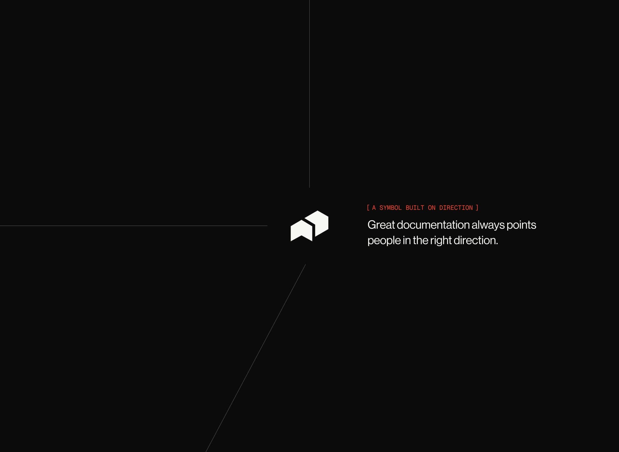 The symbol beside the line: great documentation always points people in the right direction.